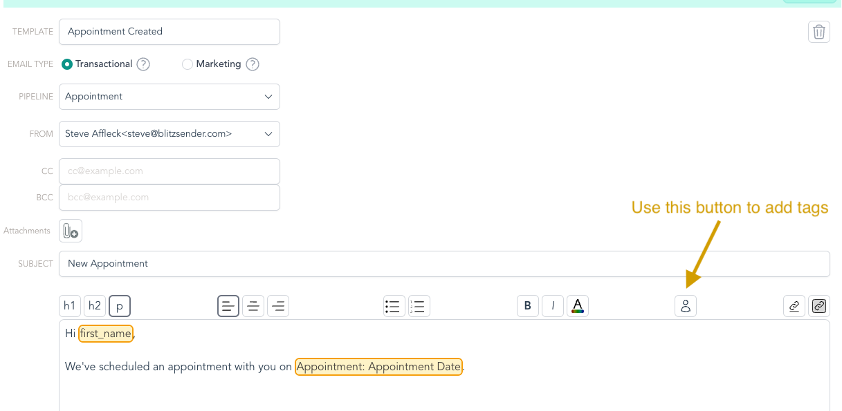 LACRM date field example